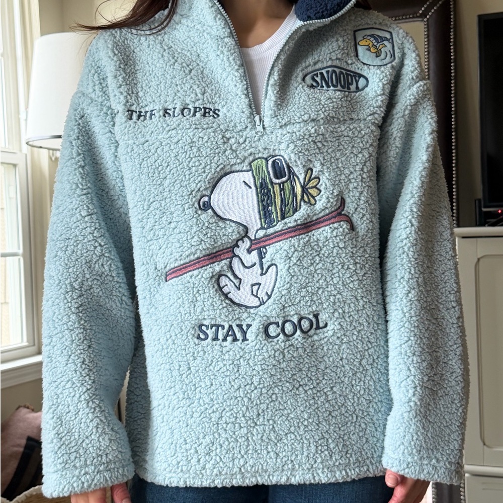 Snoopy 'Stay Cool' Ski Sherpa Pullover